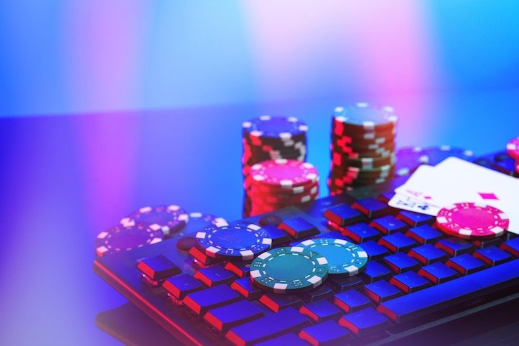 Tampilan meja Texas Hold'em Bonus di aplikasi togelone dengan dealer langsung